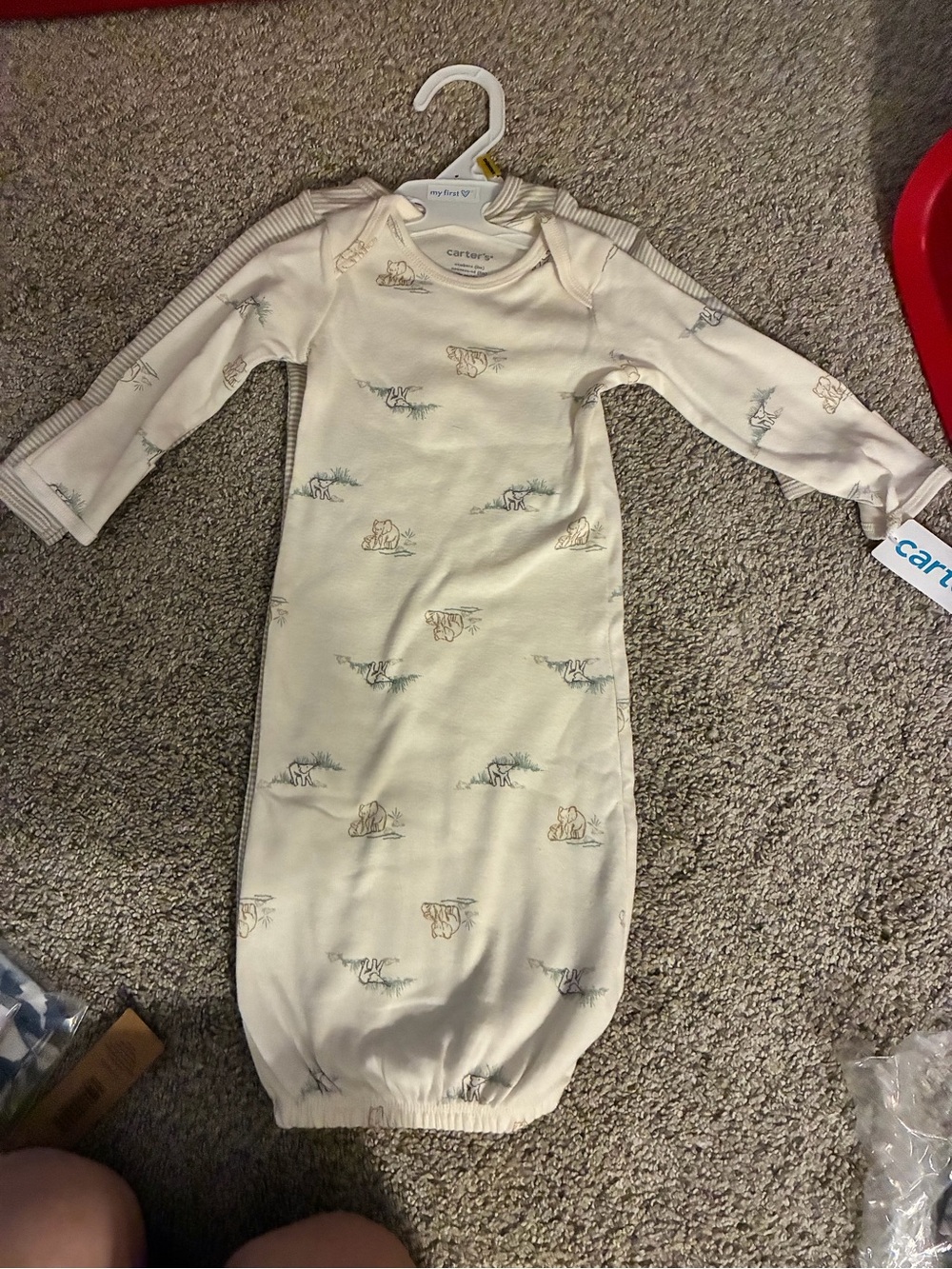 Carter's Cream Baby Sleep Gowns- Long Sleeve